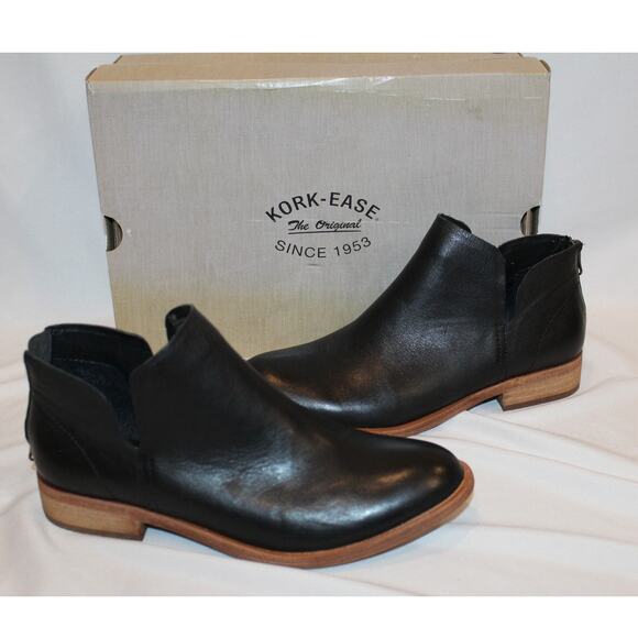 NIB‎ KORK-EASE WOMEN'S RENNY BLACK LEATHER BOOTIES - Picture 1 of 6